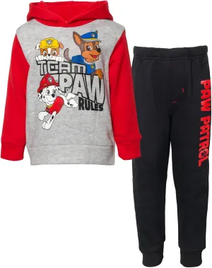 Nickelodeon Paw Patrol Fleece Pullover Hoodie and Pants Outfit Set Toddler to Big Kid Sizes (2T - 10-12)