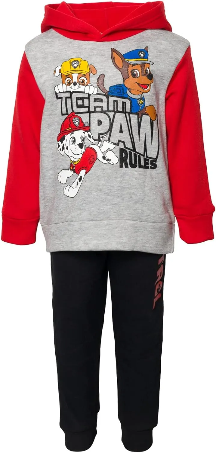 Nickelodeon Paw Patrol Fleece Pullover Hoodie and Pants Outfit Set Toddler to Big Kid Sizes (2T - 10-12)