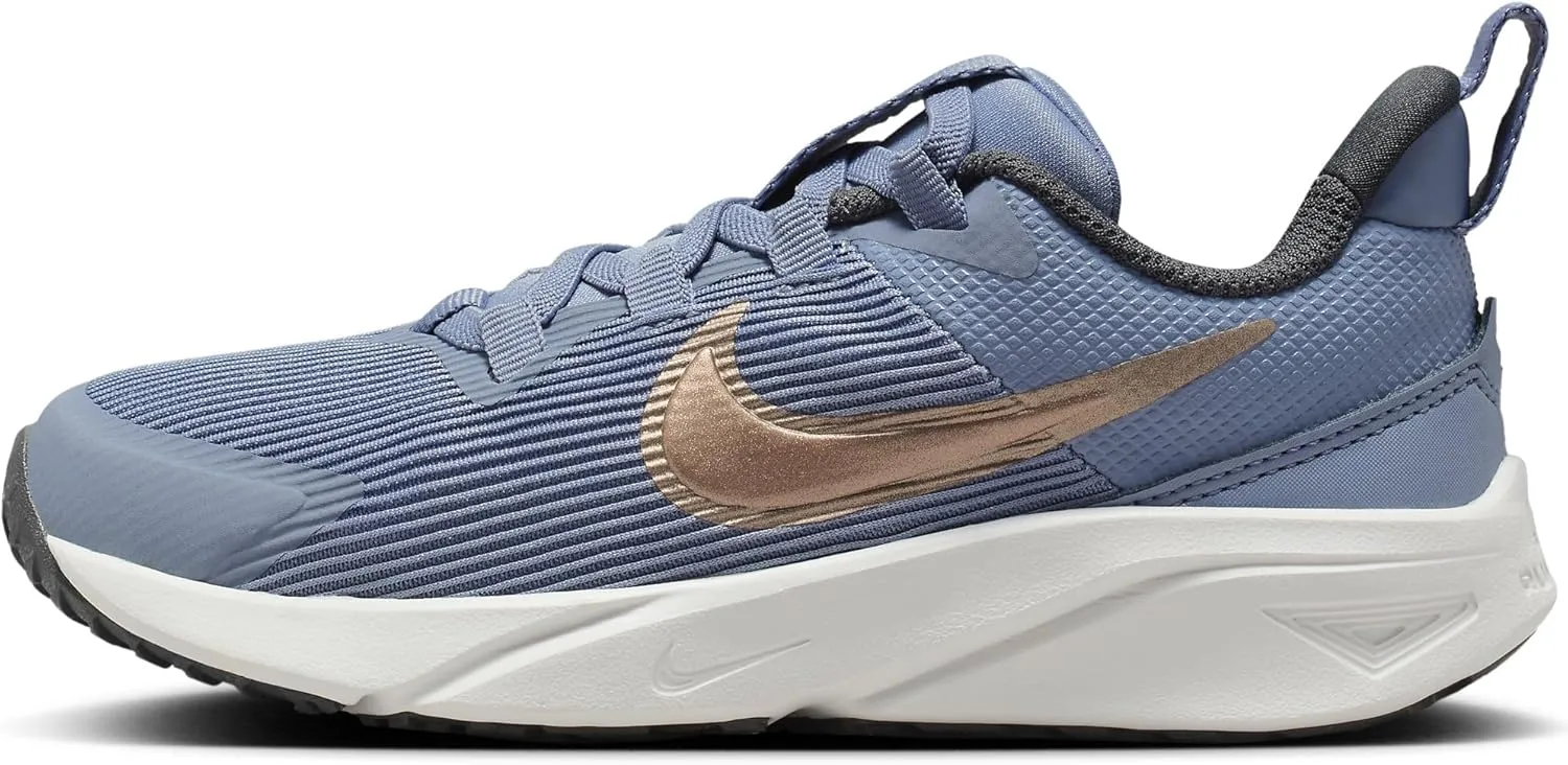 Nike Star Runner 4 Little Kids' Shoes (DX7614-405, Ashen Slate/Armory Navy/Pure Platinum) Size 1.5