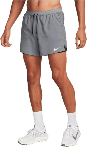 Nike Stride Men's Dri-FIT 5" 2-in-1 Running Shorts (Smoke Grey/Dark Smoke Grey/Black, FN2992-084) Size Medium