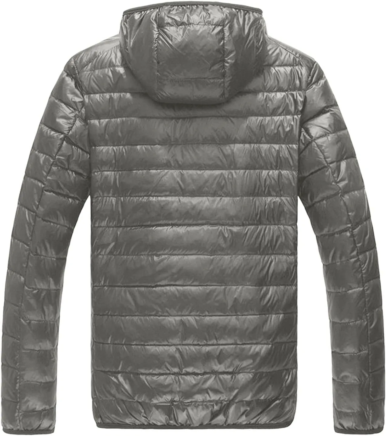 QWENTMTNTY Winter Puffer Jackets for Men with Hoodie Slim Fit Zipper Thermal Down Coats Big and Tall Waterproof Windbreaker