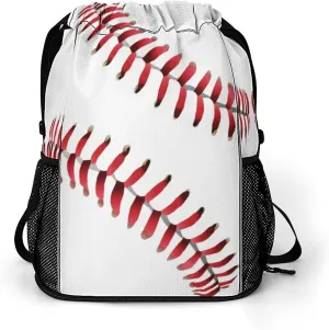 Red Line White Baseball Sports Bundle Pocket with Dry Wet Separation Unisex