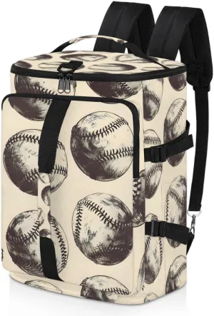 Retro Baseball Travel Backpack Carry On Flight Approved for Men Women, Lightweight Large Luggage Weekender Casual Daypack Backpacks for Traveling Airplane