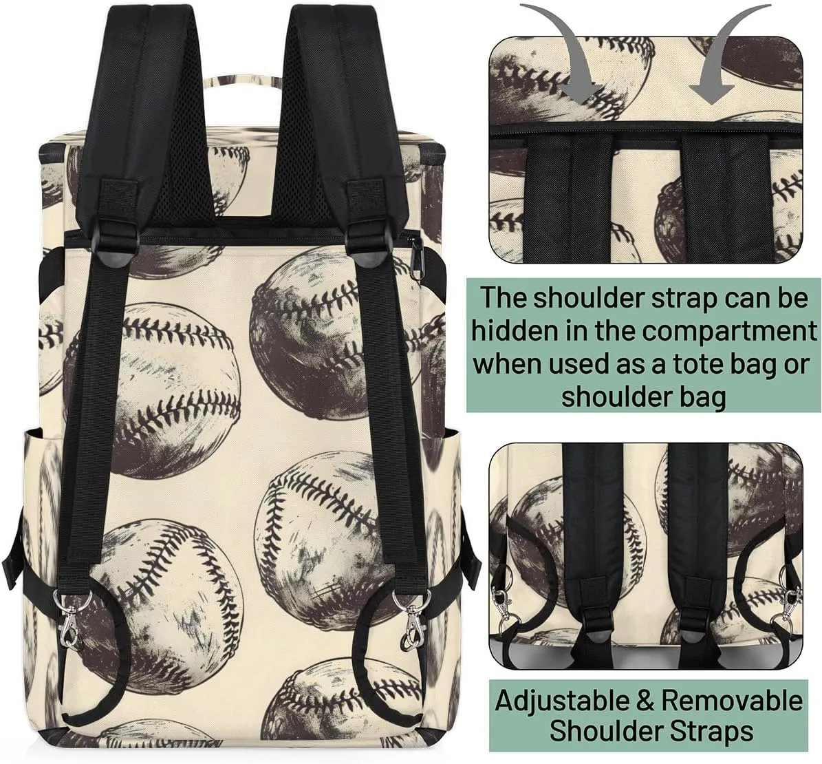Retro Baseball Travel Backpack Carry On Flight Approved for Men Women, Lightweight Large Luggage Weekender Casual Daypack Backpacks for Traveling Airplane