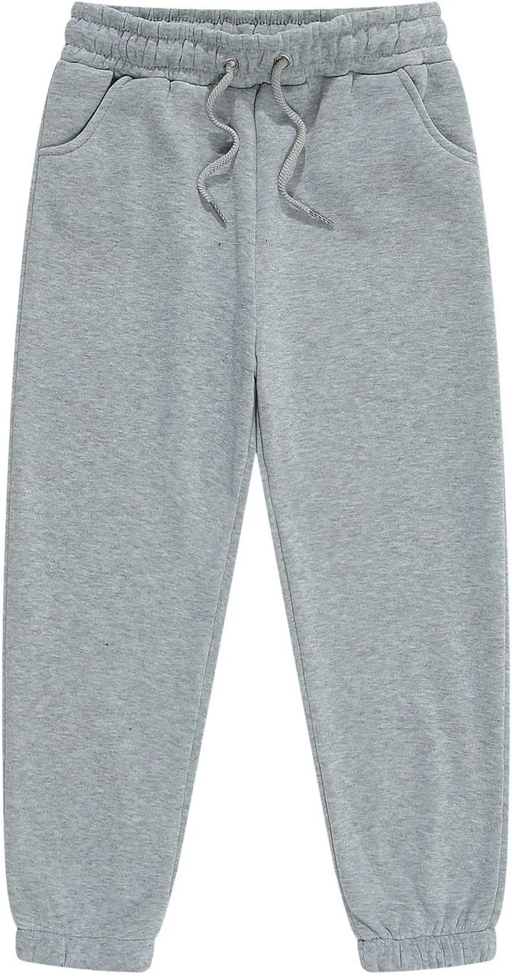 Solid Color Sweatpants for Toddler Elastic Waist Solid Cotton Jogger Kids Boys Girls Stretchy Sport Running Long Pants