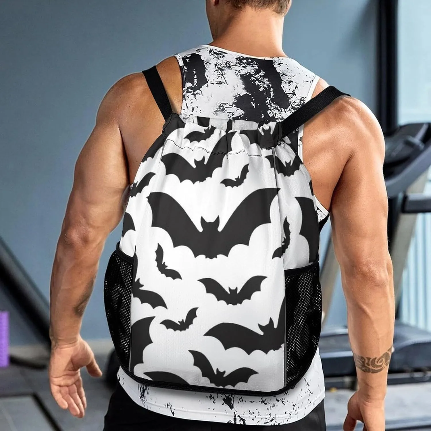Spooky Halloween Bats Black Sports Bundle Pocket with Dry Wet Separation Unisex