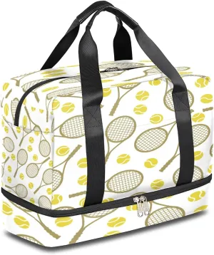 Sport Tennis Racket Sports Gym Bag with Shoes Compartment,Tennis Ball Travel Duffel Bag for Men Women Boys Girls Teens Overnight Weekend Yoga Workout Bag Training Handbag