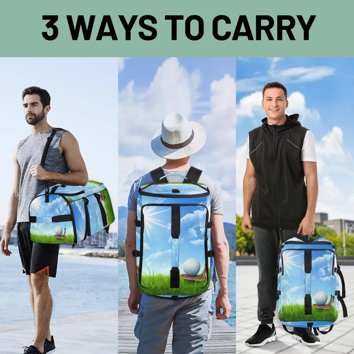 Sports Golf Travel Backpack Carry On Flight Approved for Men Women, Lightweight Large Luggage Weekender Casual Daypack Backpacks for Traveling Airplane