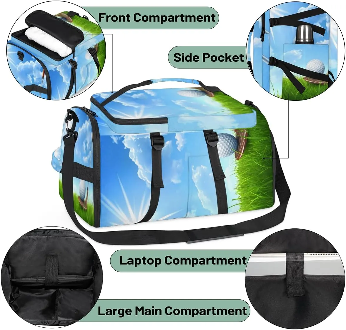 Sports Golf Travel Backpack Carry On Flight Approved for Men Women, Lightweight Large Luggage Weekender Casual Daypack Backpacks for Traveling Airplane