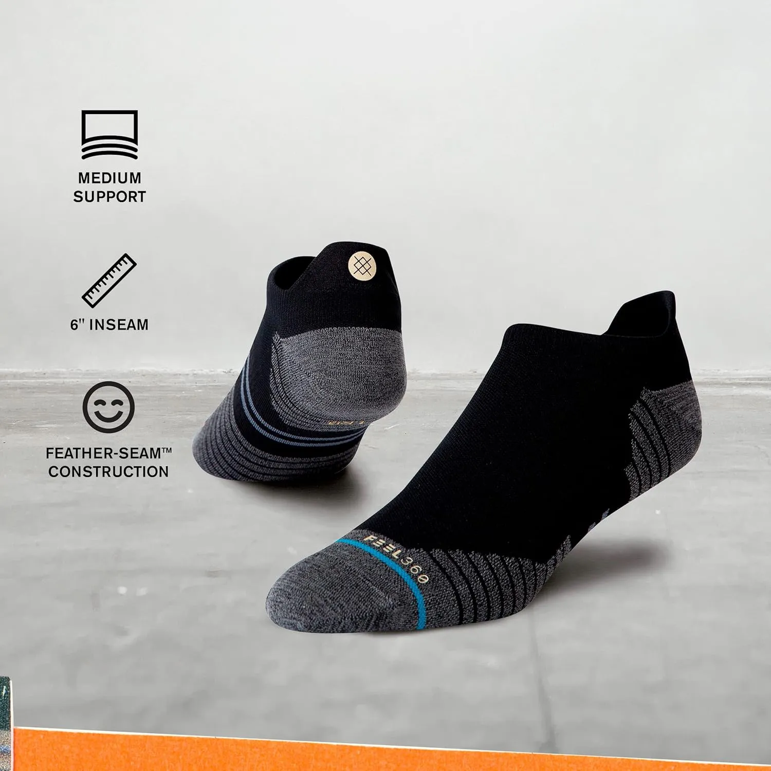 Stance Run Light Wool Tab Socks, Black