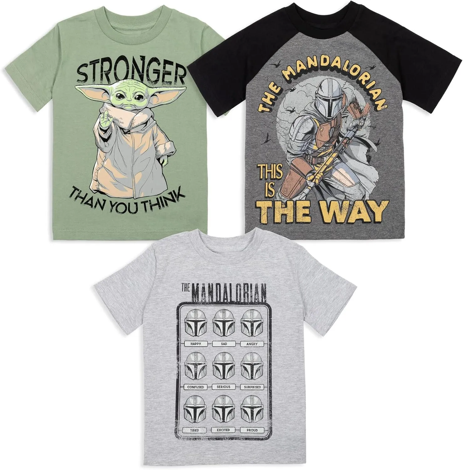 STAR WARS The Mandalorian Darth Vader Chewbacca Stormtrooper 3 Pack T-Shirts Infant to Big Kid