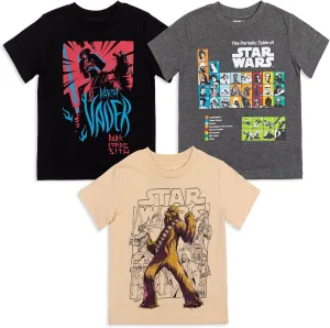 STAR WARS The Mandalorian Darth Vader Chewbacca Stormtrooper 3 Pack T-Shirts Infant to Big Kid