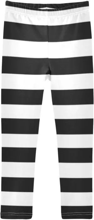Striped Leggings for Girls Yoga Dance Pants Stretch High Waisted Ankle Length Tights Kids Leggings