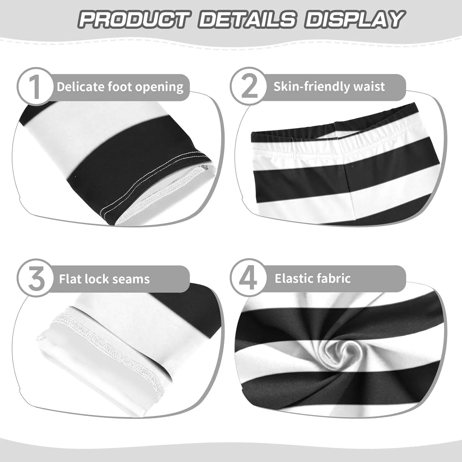 Striped Leggings for Girls Yoga Dance Pants Stretch High Waisted Ankle Length Tights Kids Leggings