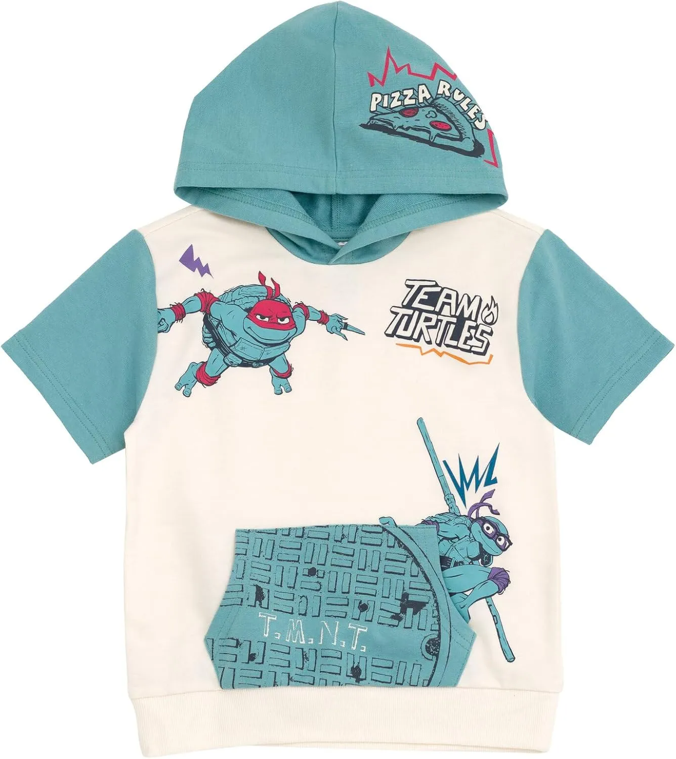 Teenage Mutant Ninja Turtles French Terry Pullover Hoodie and Shorts Outfit Set Toddler to Big Kid Sizes (2T - 14-16)