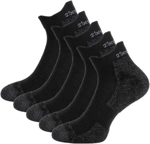 Toes&Feet Mens 5-Pack Black Anti Odor CoolMax Sweat Blister Proof Padded Compression Running Ankle Socks, Size 7-12