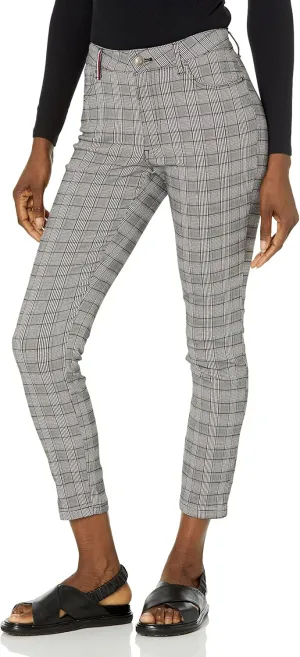 Tommy Hilfiger Women's Printed Pants Casual Plaid Ankle Skinny