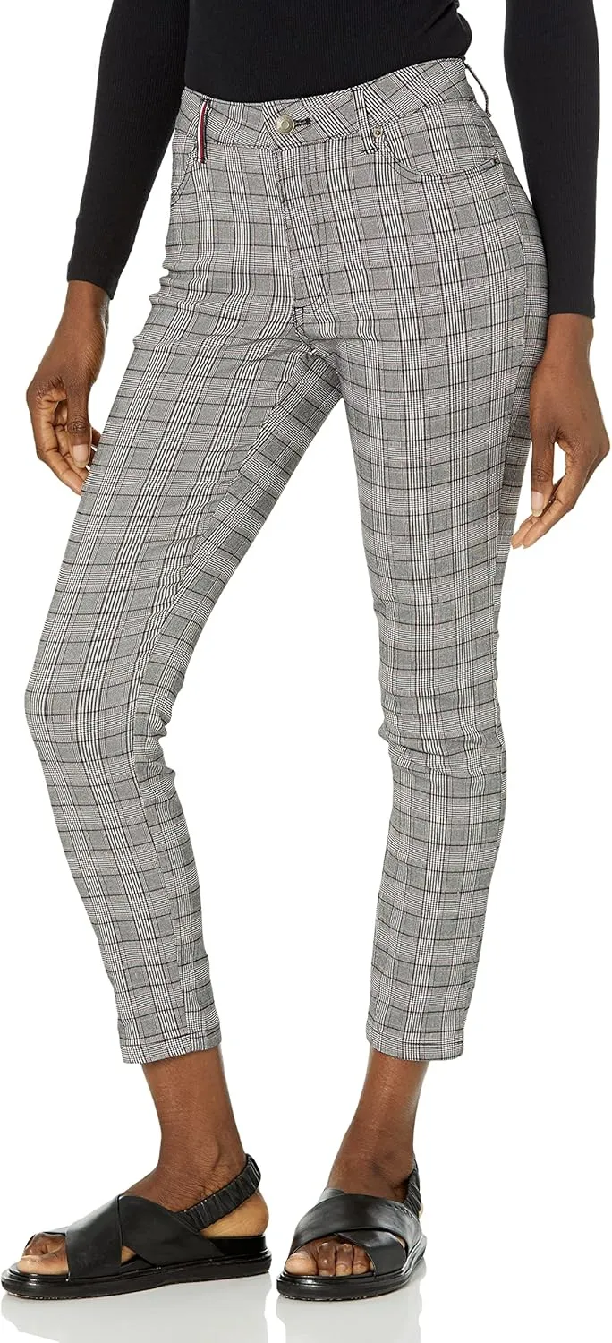 Tommy Hilfiger Women's Printed Pants Casual Plaid Ankle Skinny