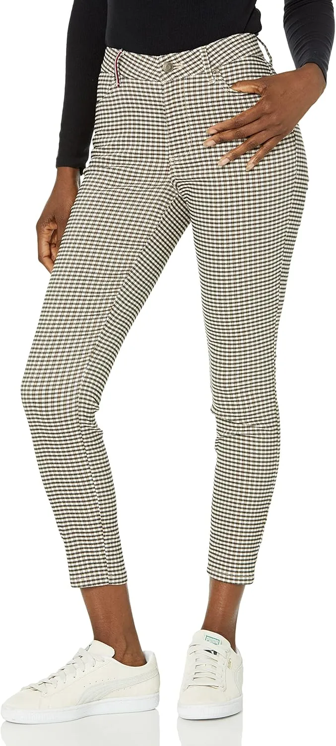 Tommy Hilfiger Women's Printed Pants Casual Plaid Ankle Skinny