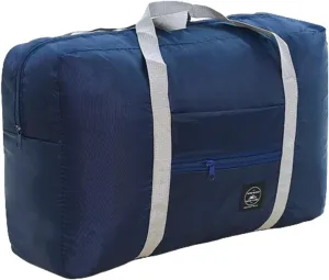 Travel Duffle Bag 25L Foldable Travel Duffel Bag with Shoes Compartment Tote Bags Lightweight Travel Luggage Bag Shoulder Overnight Bag for Sports, Gym, Vacation (Dark Blue)