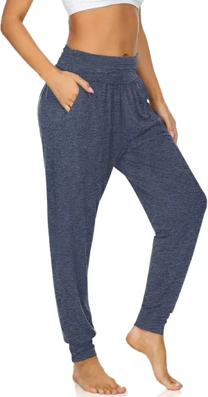 UEU Women's Cozy Yoga Joggers Pants Loose Workout Sweatpants Comfy Lounge Pants with Pockets