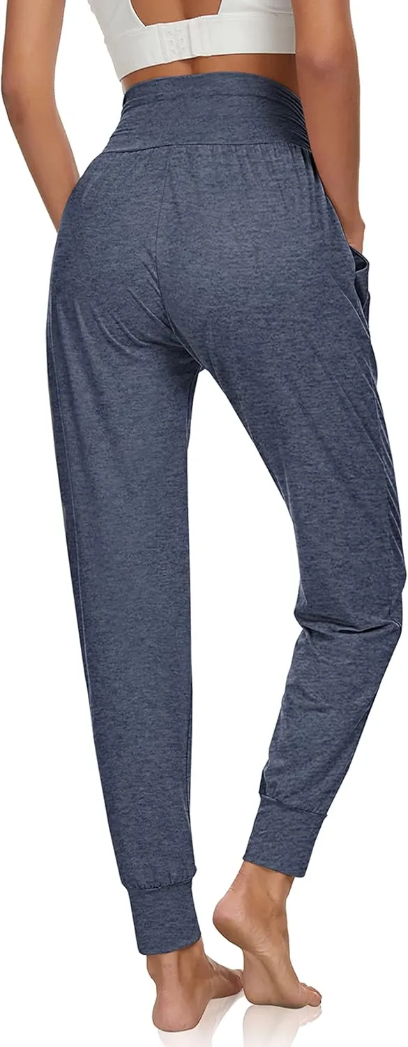 UEU Women's Cozy Yoga Joggers Pants Loose Workout Sweatpants Comfy Lounge Pants with Pockets