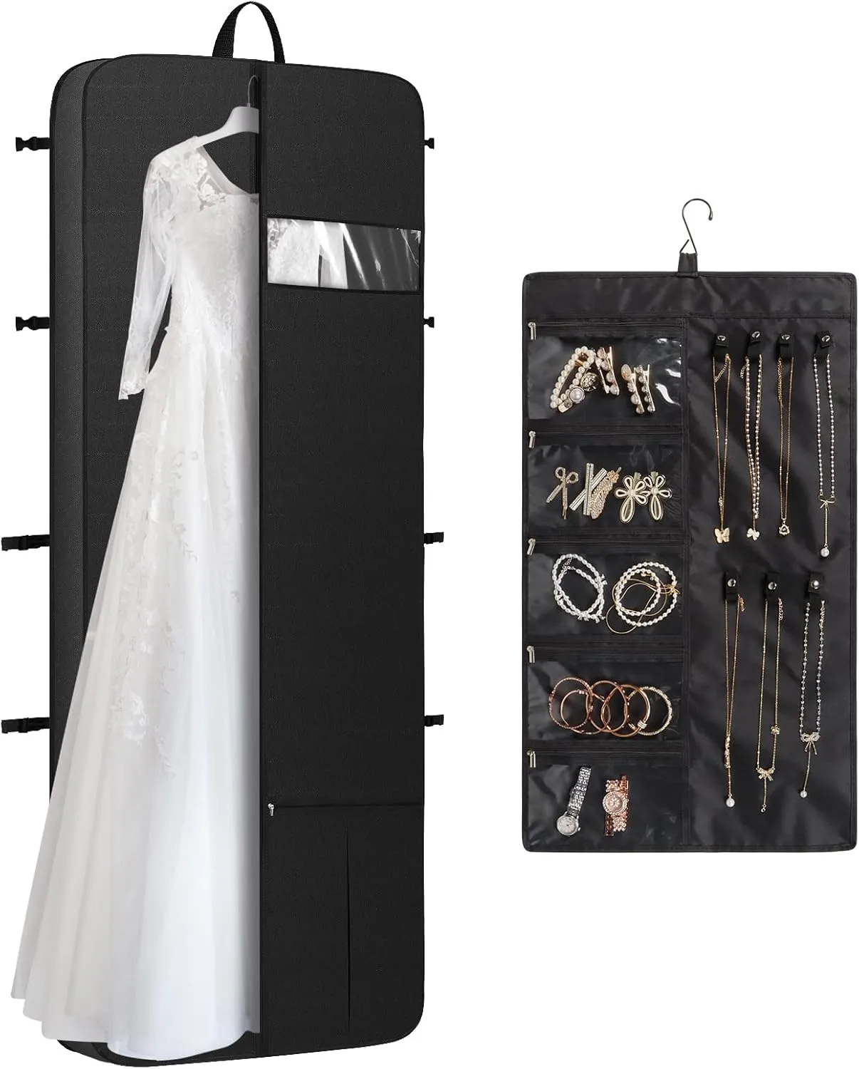Univivi Garment Bag Long 182 cm Garment Bags with 4 Zip Pockets