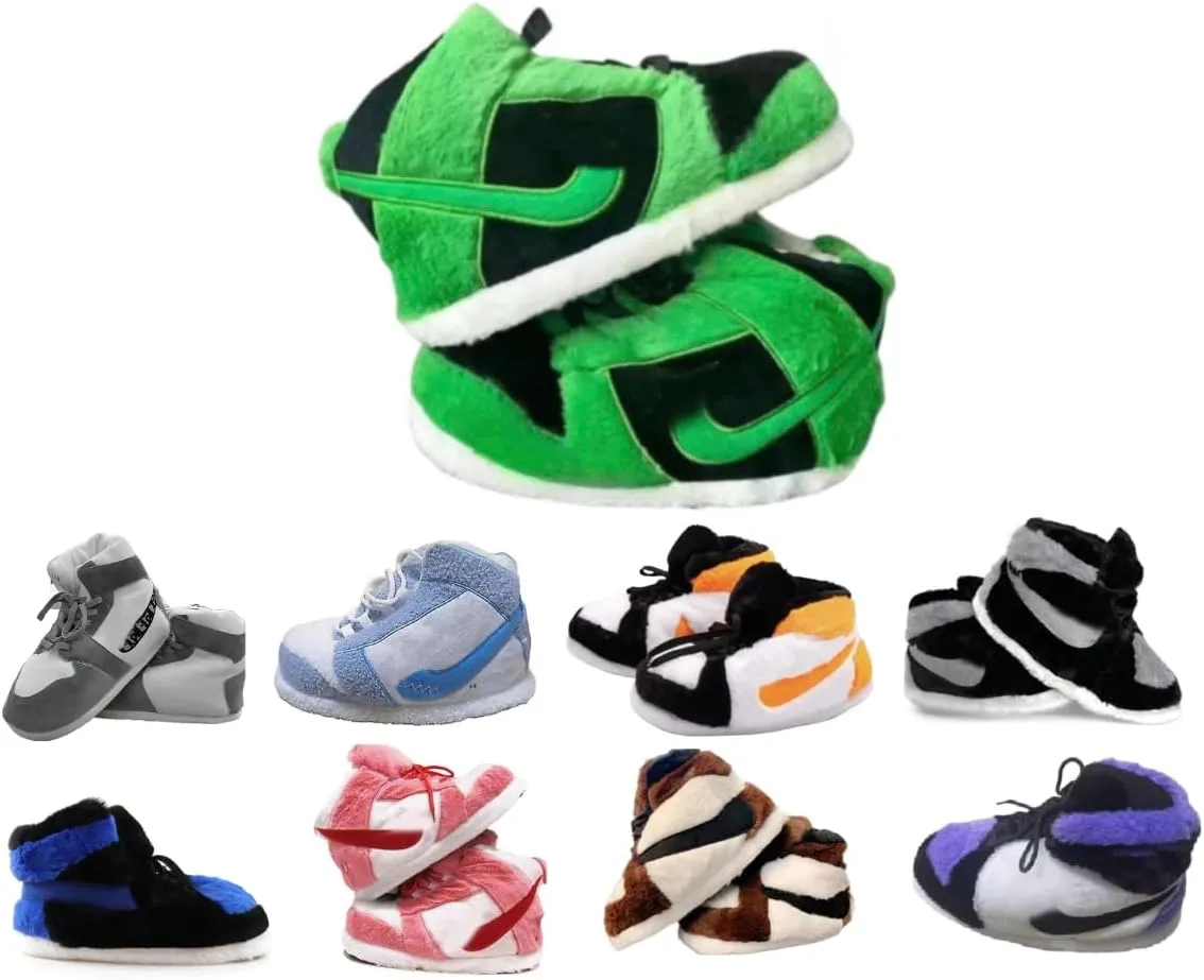 Warm Furry Sneakers Slipper Comfy House Shoes Winter Plush Fuzzy Slipper Shoes For Women Men One Size Fits Most Fluffy Slides For Indoor Outdoor Bigfoot Gifts Houseshoes