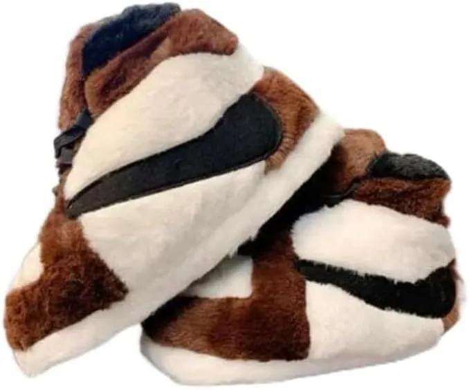 Warm Furry Sneakers Slipper Comfy House Shoes Winter Plush Fuzzy Slipper Shoes For Women Men One Size Fits Most Fluffy Slides For Indoor Outdoor Bigfoot Gifts Houseshoes