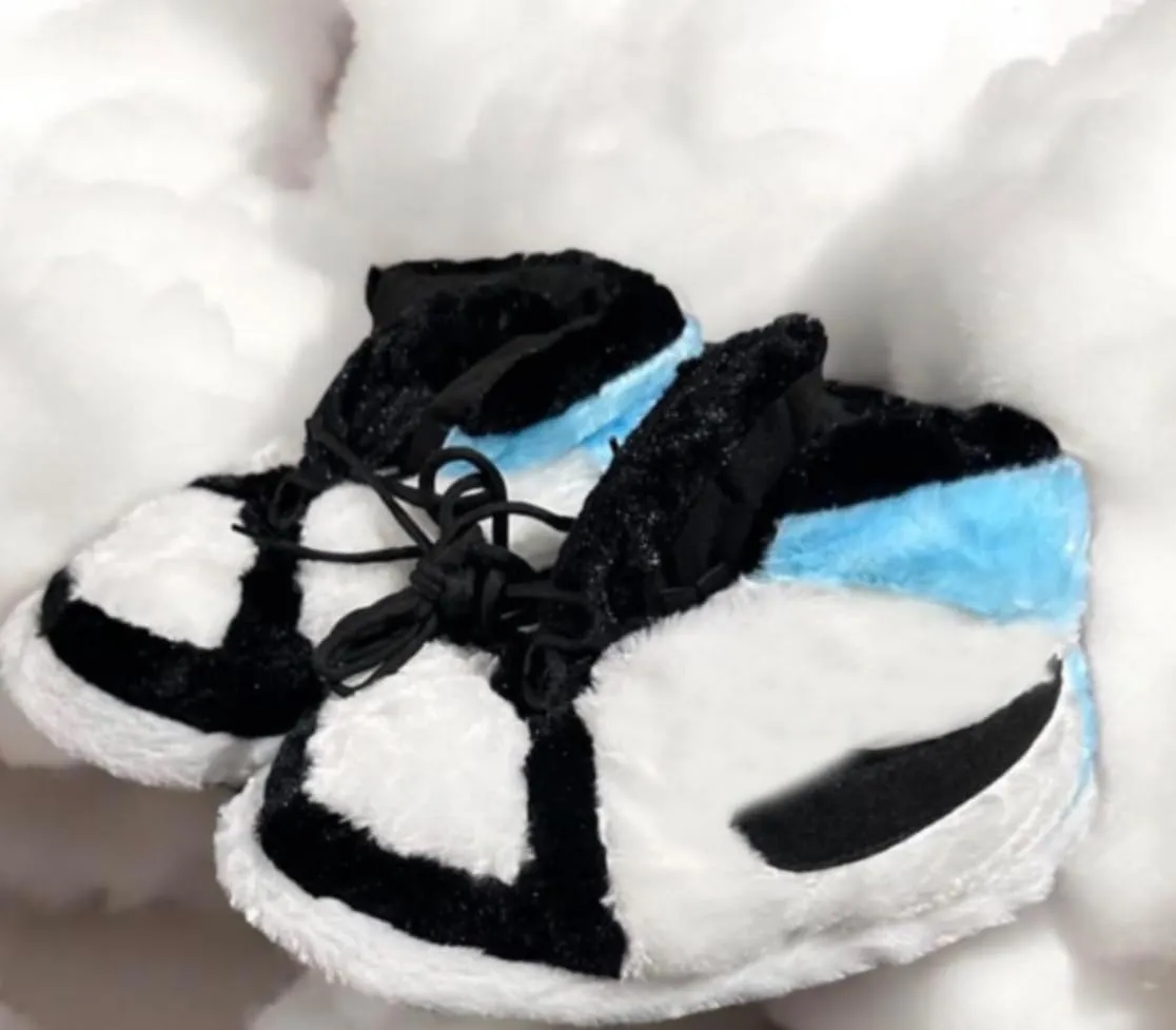 Warm Furry Sneakers Slipper Comfy House Shoes Winter Plush Fuzzy Slipper Shoes For Women Men One Size Fits Most Fluffy Slides For Indoor Outdoor Bigfoot Gifts Houseshoes
