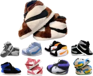 Warm Furry Sneakers Slipper Comfy House Shoes Winter Plush Fuzzy Slipper Shoes For Women Men One Size Fits Most Fluffy Slides For Indoor Outdoor Bigfoot Gifts Houseshoes