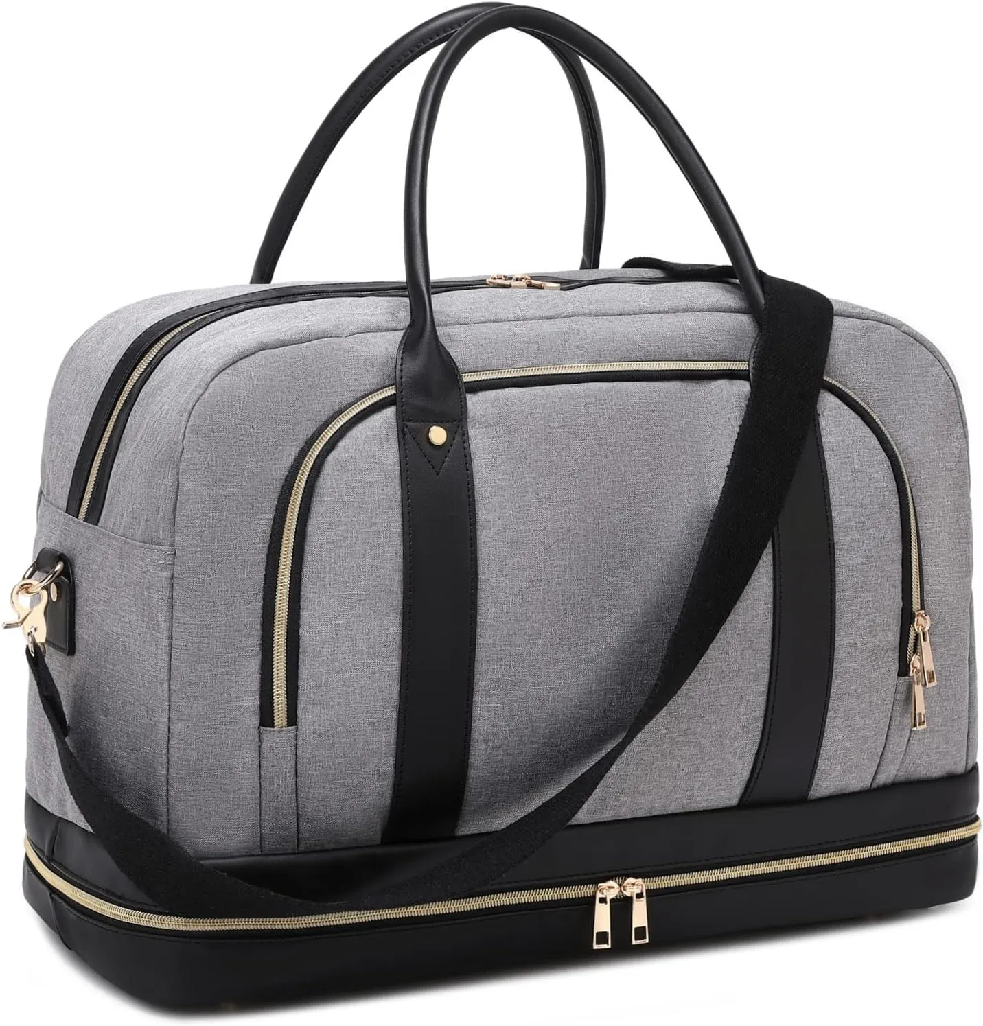 Weekend Overnight Bag for Women Ladies Travel bag Leather Mens Duffle Tote Bag Carry On Luggage, 01 Oxford Grey, Carry on Travel Bag