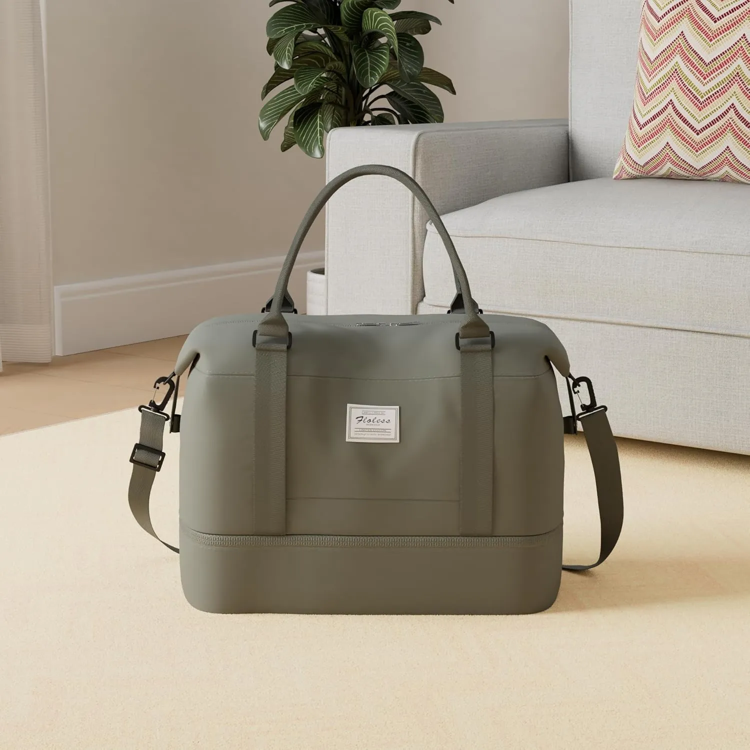 Weekender Bags for Women,Personal Item Travel Bag with Shoes Compartment&Laptop Pocket,Overnight Travel Duffel Bag with Wet Pocket,Gym Bag, Olive Green, Travel Weekender Bag