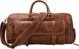 Weekender Travel Bag 20inch Weekender Bag for Men Large Overnight Bag Travel Duffel Bag with Shoe Compartment Sport Gym Bag(A)