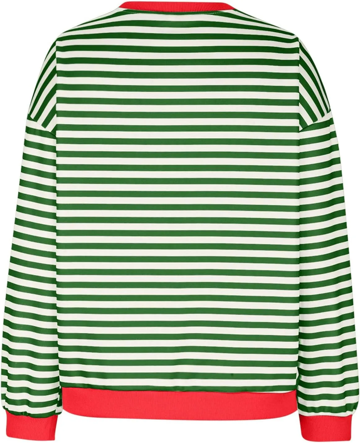 Winter Color Striped Clothes Crew Neck Long Sleeve Sweatshirts Plus Size Comfy Soft Outfits Simple Pullover