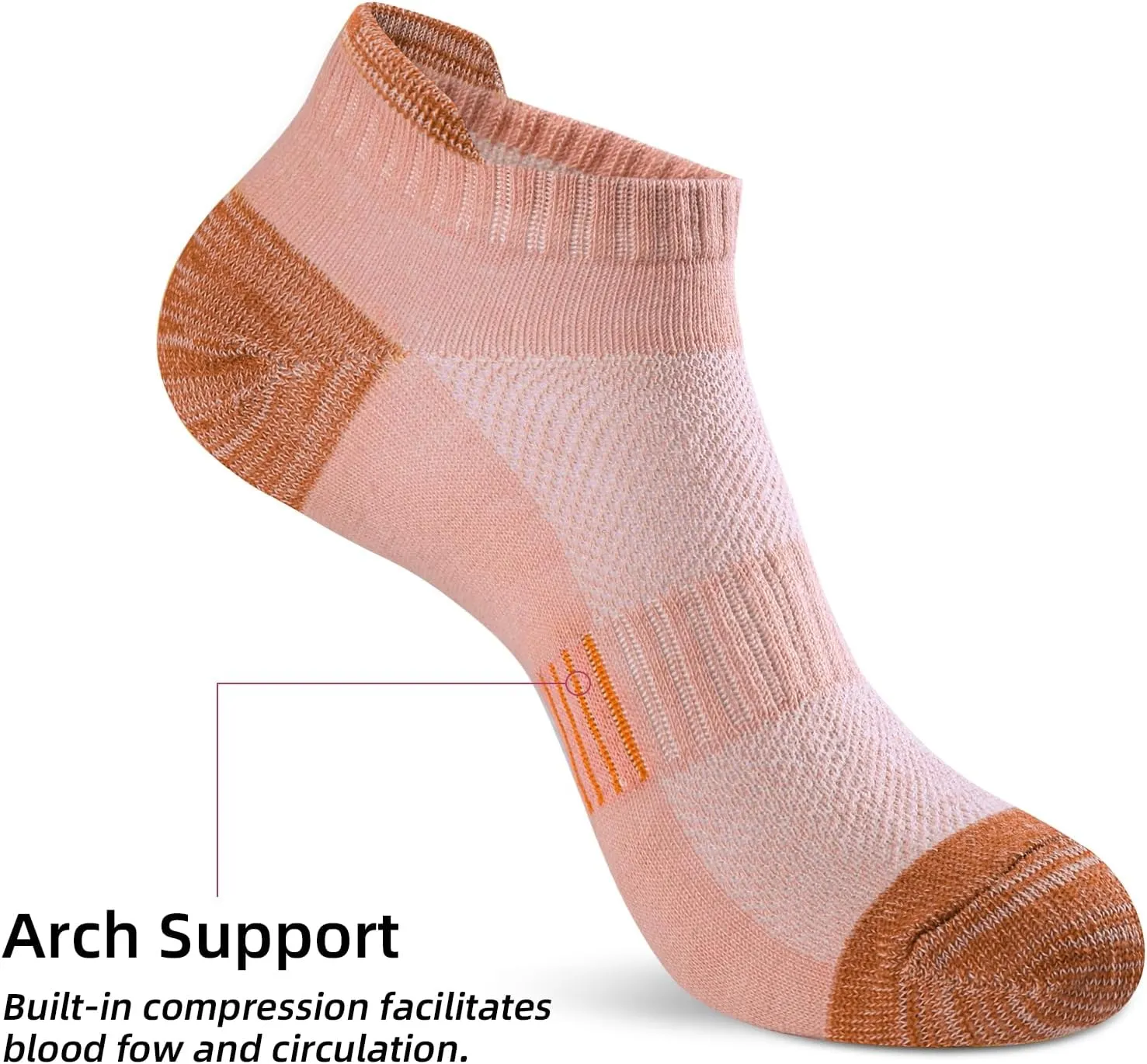 Women Ankle Socks Athletic Thick Cushioned Running anti blister socks women ，5 Pair Pack