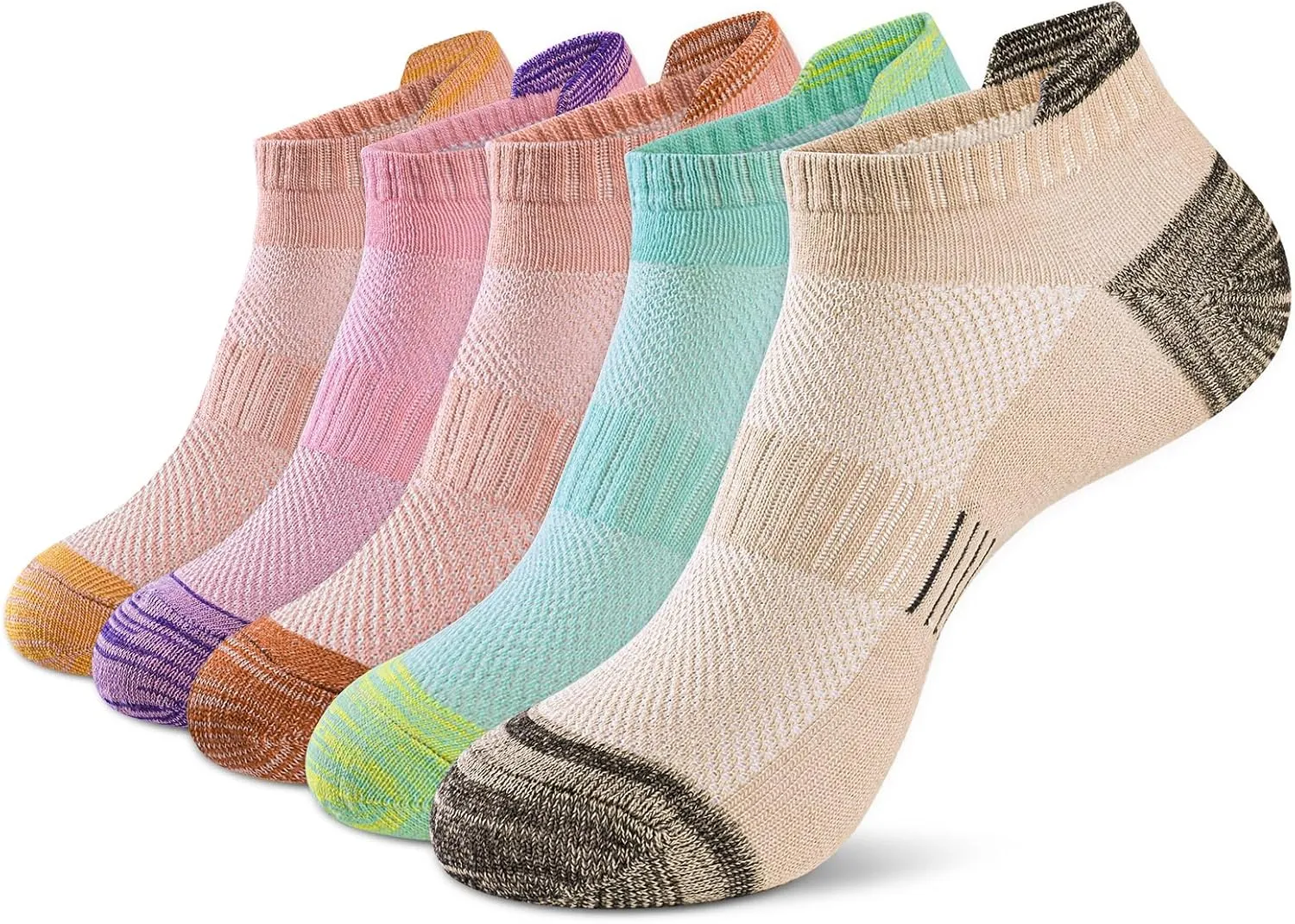 Women Ankle Socks Athletic Thick Cushioned Running anti blister socks women ，5 Pair Pack