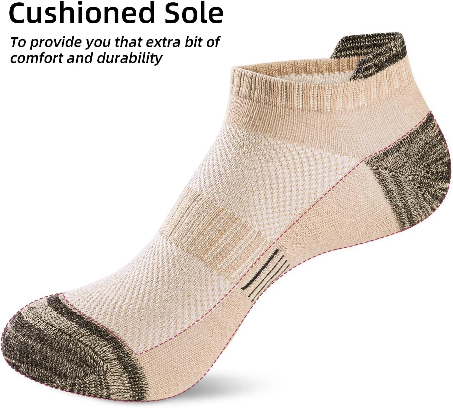 Women Ankle Socks Athletic Thick Cushioned Running anti blister socks women ，5 Pair Pack
