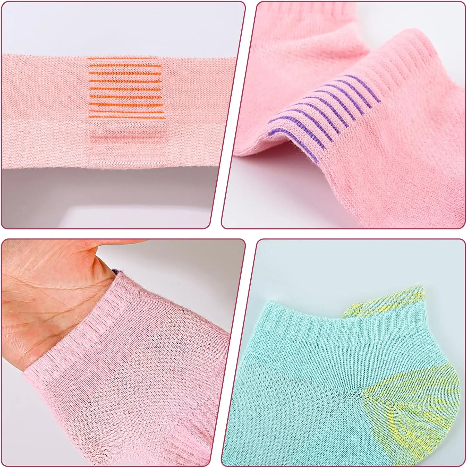 Women Ankle Socks Athletic Thick Cushioned Running anti blister socks women ，5 Pair Pack