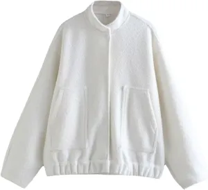 Women Shacket Jacket Button Down Wool Blend Coats with Pockets Old Money Aesthetic Clothing Oversized Warm Outerwear