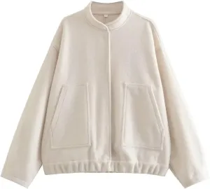Women Shacket Jacket Button Down Wool Blend Coats with Pockets Old Money Aesthetic Clothing Oversized Warm Outerwear