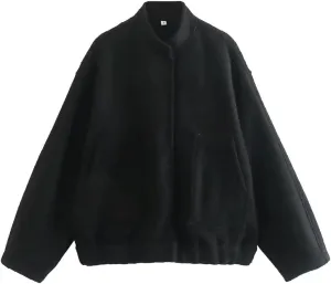 Women Shacket Jacket Button Down Wool Blend Coats with Pockets Old Money Aesthetic Clothing Oversized Warm Outerwear