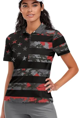 Women's 1/4 Zipper Golf Shirt Breathable Moisture Wicking Tennis Shirt Athletic Pullover Tops Hiking Running Tees