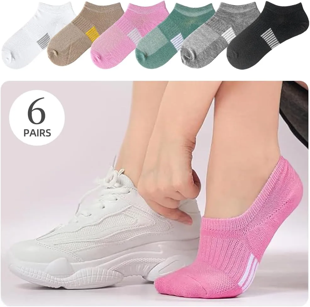 Women's Ankle Cotton Socks Low Cut Athletic Running Soft Thin No Show White Socks 6-10 Pairs