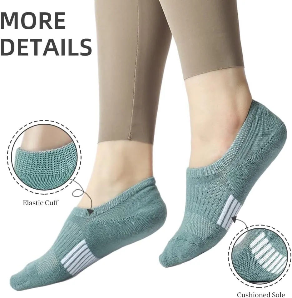 Women's Ankle Cotton Socks Low Cut Athletic Running Soft Thin No Show White Socks 6-10 Pairs