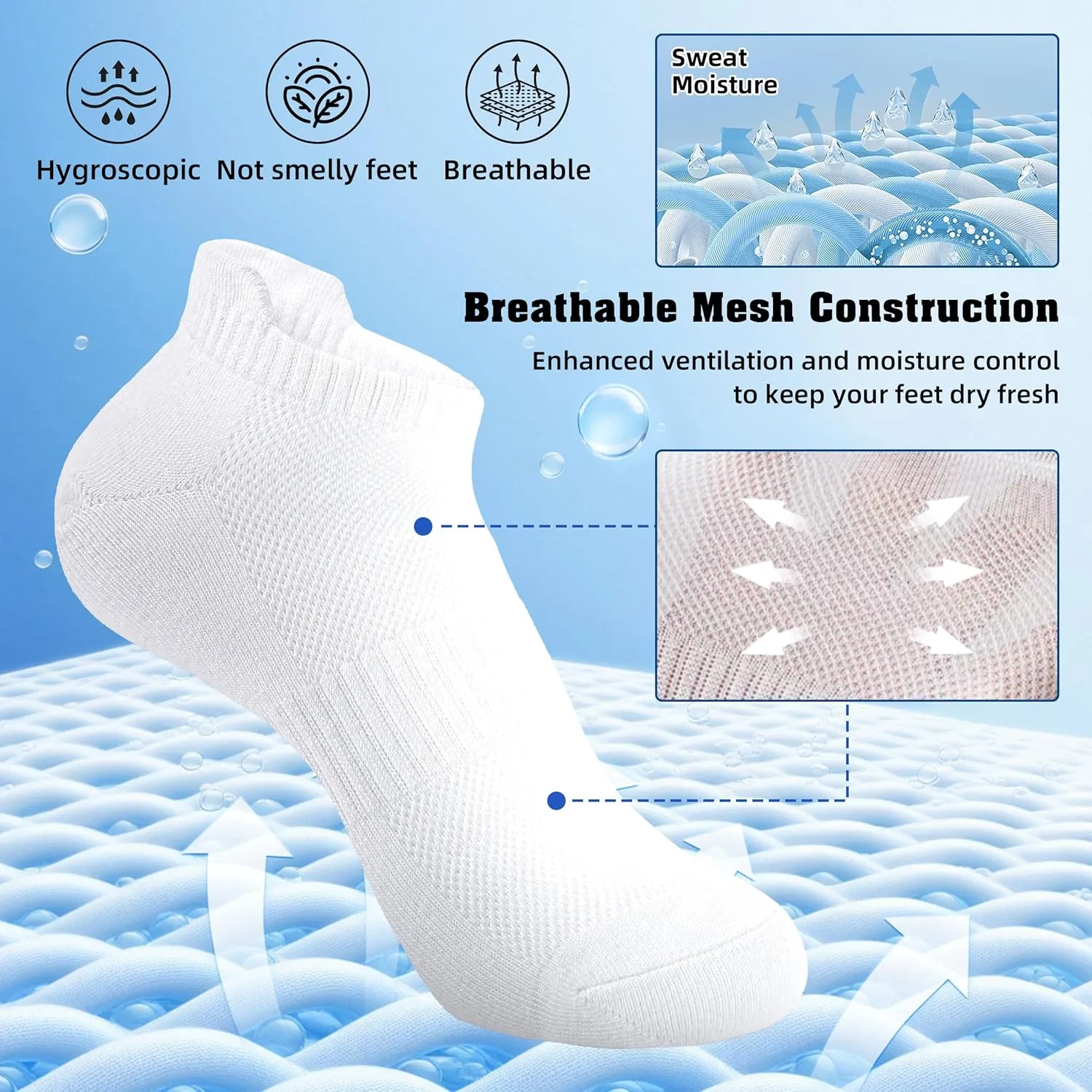 Womens Ankle Socks Running Athletic Sports Low Cut Socks No Show Socks for Women Tab Socks 6 Pairs