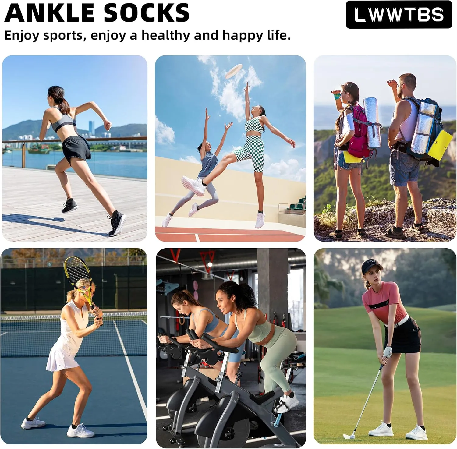 Womens Ankle Socks Running Athletic Sports Low Cut Socks No Show Socks for Women Tab Socks 6 Pairs