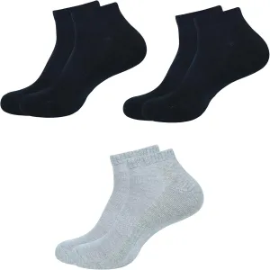 Women's Ankle Socks,Pack of 3, Color - 2 Black, 1 Grey, Size - 4 to 7, Running Athletic Cotton Loafers Shoes Casual Wear|Sports Gym Active Everyday Sock