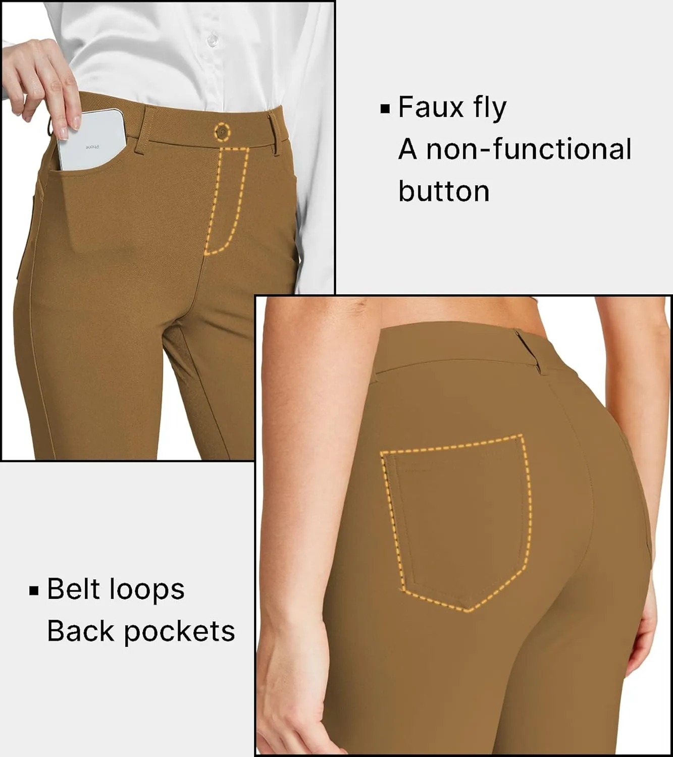 Women's Dress Pants Bootcut Stretch Work Pants Slacks Office Business Casual Golf Yoga Trousers 4 Pockets