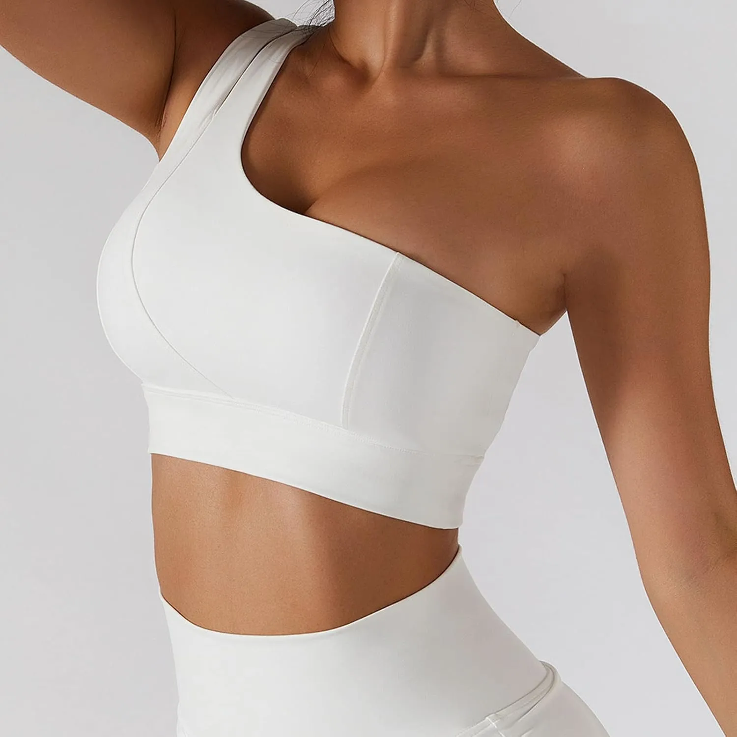 Women's High Support Sports Bra Crop One Shoulder Breathable Elasticity